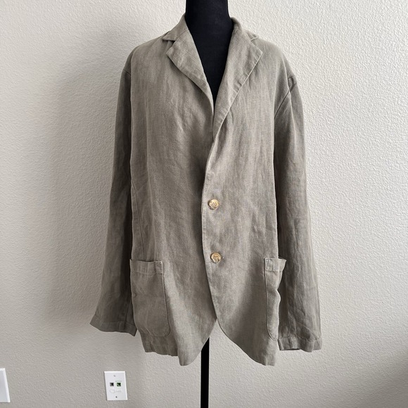 Velvet by Graham & Spencer Jackets & Blazers - Velvet by Graham & Spencer Women's Large Blazer 100% Linen Light Green NWT